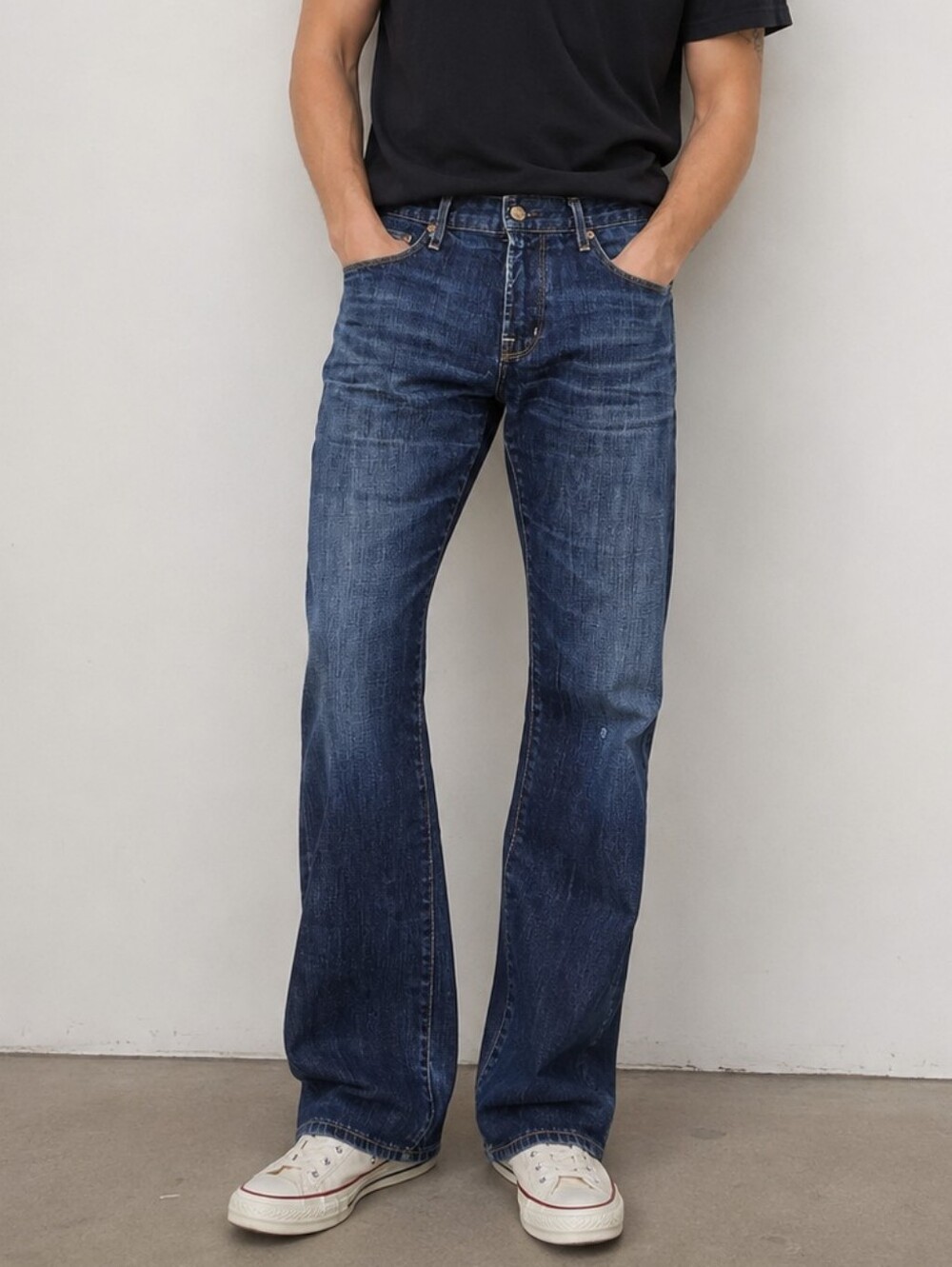 AG Adriano Goldschmied Men's Geffen Slouchy Slim Dark Blue Straight-Leg Jeans 33